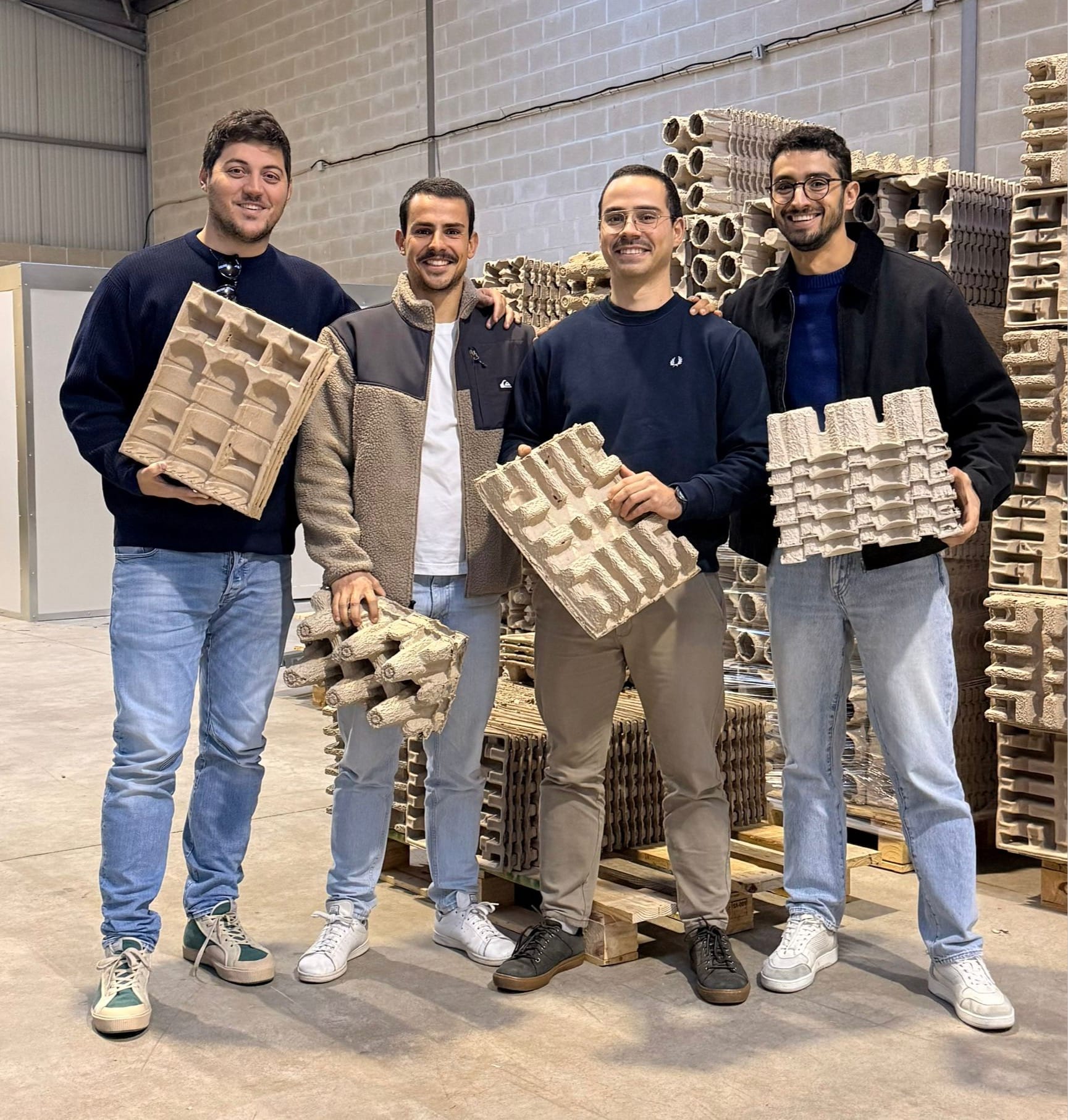 Next Pulp team with molded pulp packaging products